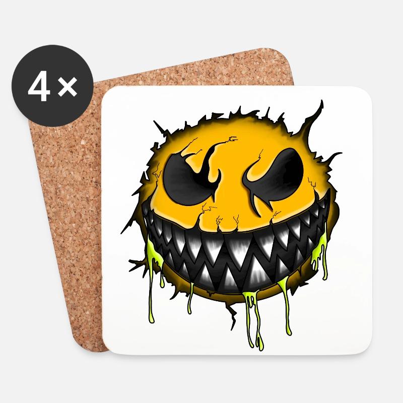 Keep smiling - Untersetzer (4er-Set) - Weiß