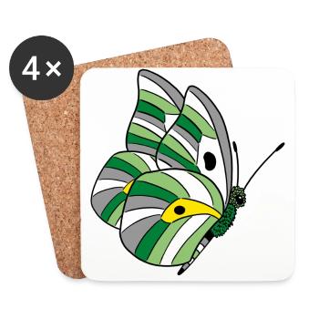Schmetterling androphilia neutrois skoliosexual - Untersetzer (4er-Set) - Weiß - Vorne