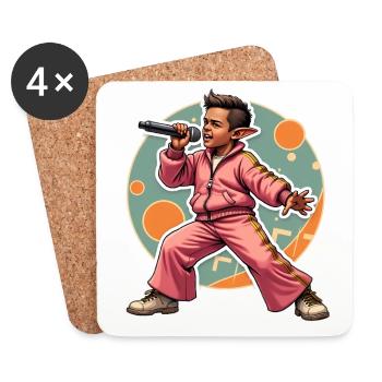 Elf Rapper in Aktion - Untersetzer (4er-Set) - Weiß - Vorne