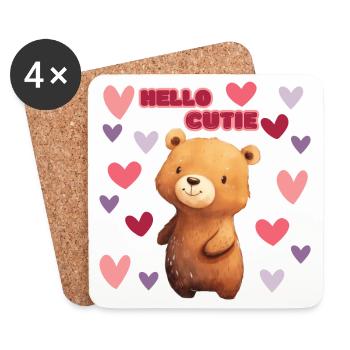 Hello Cutie - Untersetzer (4er-Set) - Weiß - Vorne