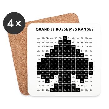 RIGGED POKER - PIXEL ART - RANGE - SPADES - Dessous de verre (lot de 4) - blanc - Devant