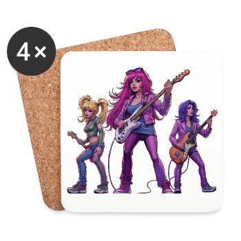 Groupe de filles - Dessous de verre (lot de 4) - blanc - Devant