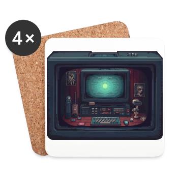 Computer in computer - Coasters (set of 4) - white - Front