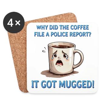 Mugged Coffee - Mugged Coffee - Untersetzer (4er-Set) - Weiß - Vorne