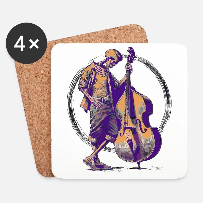 Contrabass Flatguy - Untersetzer (4er-Set) - Weiß