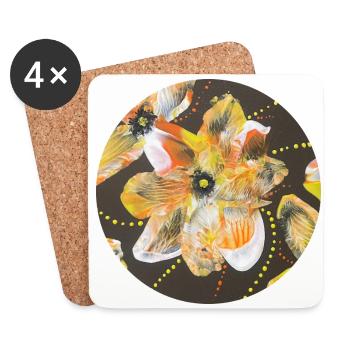 Kreatives Farbenspiel-handgemalt von Martina Eßer - Untersetzer (4er-Set) - Weiß - Vorne