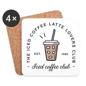 Eiskaffee Iced Latte Ästhetik lustig - Untersetzer (4er-Set) - Weiß - Vorne