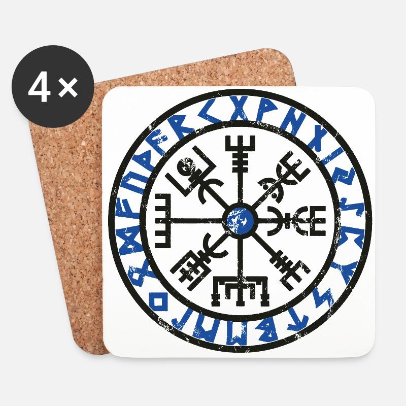 Vegvisir Wikinger-Kompass - Untersetzer (4er-Set) - Weiß