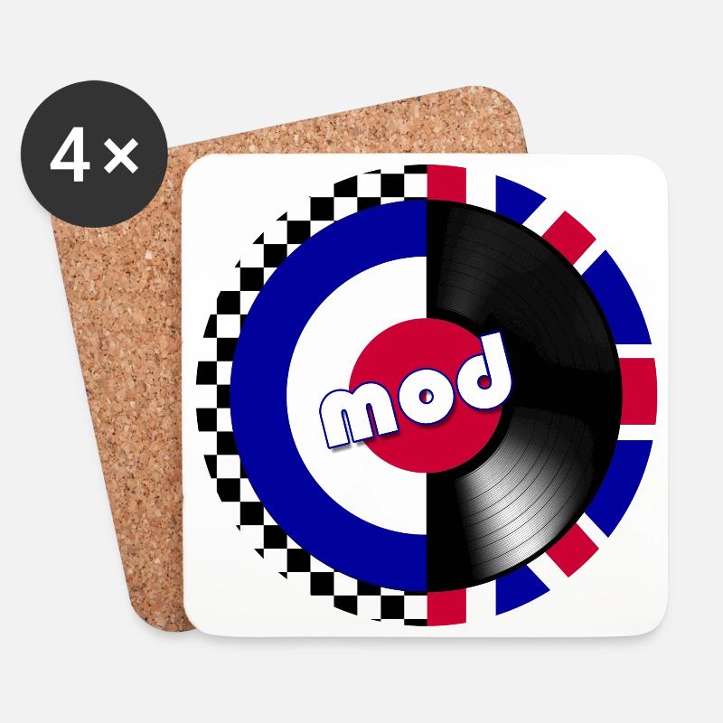 mod target record - Coasters (set of 4) - white