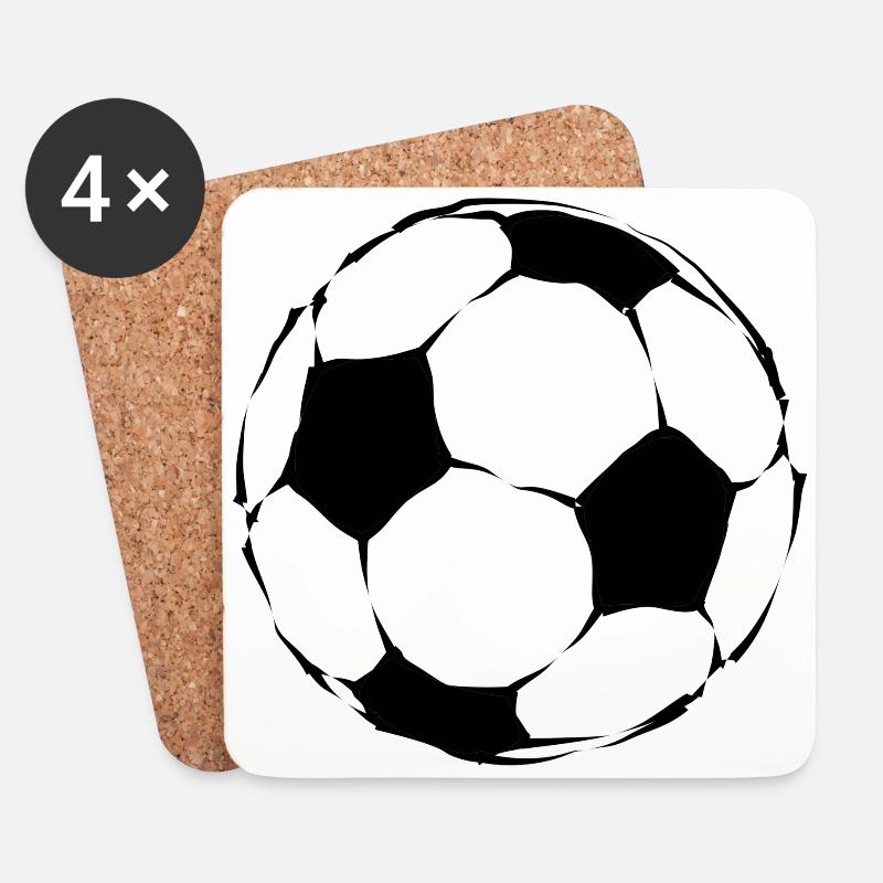 Fußball - Untersetzer (4er-Set) - Weiß
