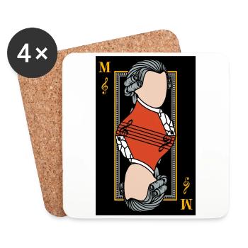 Mozart carte musique Note Noir Cool Cadeau - Dessous de verre (lot de 4) - blanc - Devant