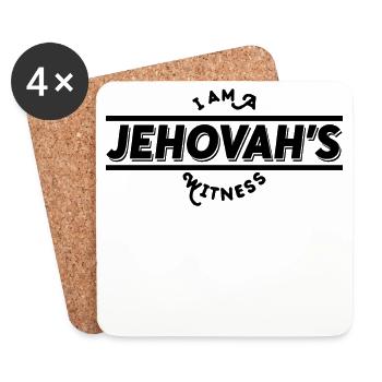 I am a Jehovah Witness Black Cool Gift - Coasters (set of 4) - white - Front