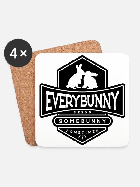 Jeder Hase braucht einen Hasen kuscheln Schwarz - Untersetzer (4er-Set) - Weiß