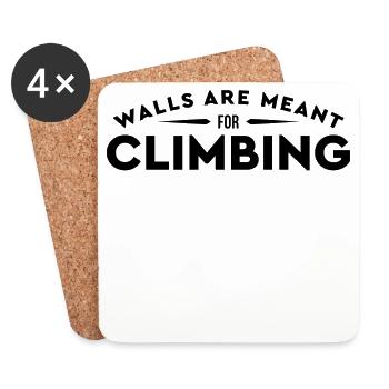 Les murs de Bouldern sont pour grimper da Noir Cool - Dessous de verre (lot de 4) - blanc - Devant