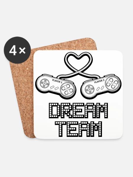 DreamTeam Controller B - Untersetzer (4er-Set) - Weiß