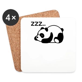 Le panda se repose - Dessous de verre (lot de 4) - blanc - Devant