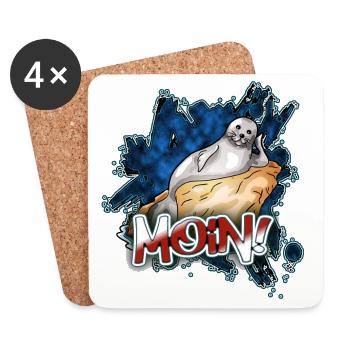 Moin Robbe | Yolo artwork - Coasters (set of 4) - white - Front