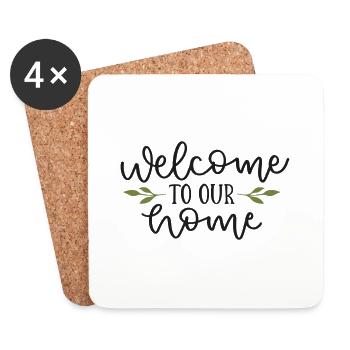 Welcome to our home - Coasters (set of 4) - white - Front