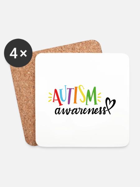 Autism awareness - Coasters (set of 4) - white