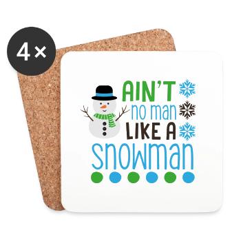 Bonhomme de neige - Dessous de verre (lot de 4) - blanc - Devant