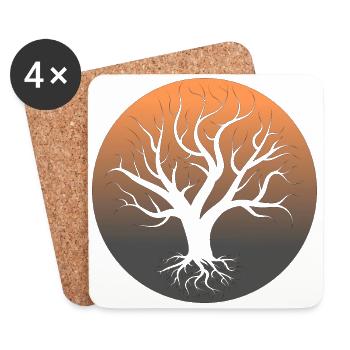 Tree of Life Wisdom Healing Knowledge Myth - Coasters (set of 4) - white - Front