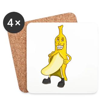 Banane Nu Let’s Get Nacked - Dessous de verre (lot de 4) - blanc - Devant