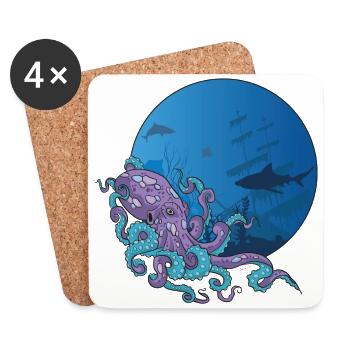Octopus - Untersetzer (4er-Set) - Weiß - Vorne