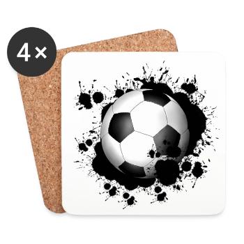 Fußball - Untersetzer (4er-Set) - Weiß - Vorne