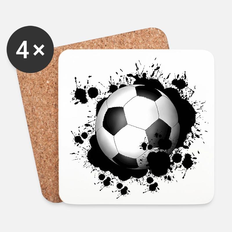 Fußball - Untersetzer (4er-Set) - Weiß