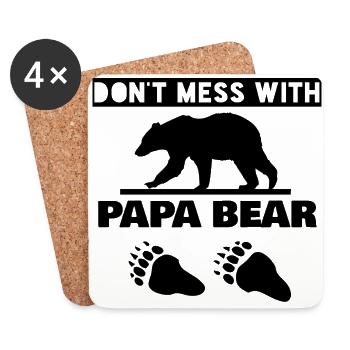 DON'T MESS WITH PAPA BEAR - Coasters (set of 4) - white - Front