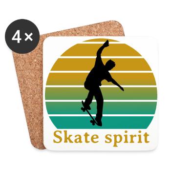 Skate spirit - Dessous de verre (lot de 4) - blanc - Devant