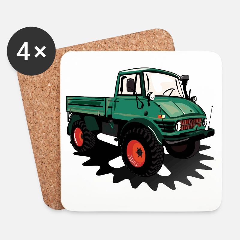 Unimog - Oldtimer - Offroad - Universal Motorgerät - Untersetzer (4er-Set) - Weiß