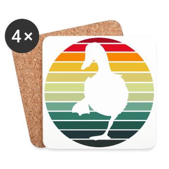 Ente lustiges Tier - Untersetzer (4er-Set) - Weiß - Vorne