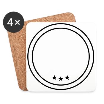 emblème du cercle - Dessous de verre (lot de 4) - blanc - Devant