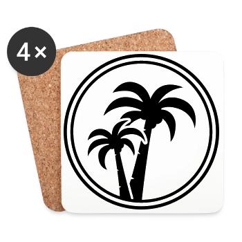 palm symbol - Coasters (set of 4) - white - Front