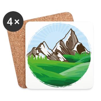 Mountains Nature - Coasters (set of 4) - white - Front