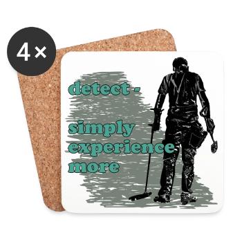 Treasure hunters with the metal detector - Coasters (set of 4) - white - Front