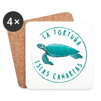 La Tortuga * Islas Canarias - Coasters (set of 4) - white - Front