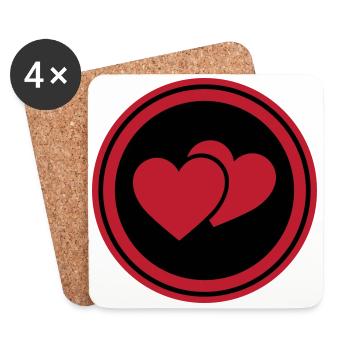 Heart Symbol Love Heart - Coasters (set of 4) - white - Front