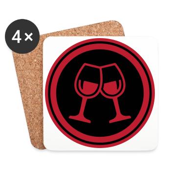 Verres à vin - Dessous de verre (lot de 4) - blanc - Devant
