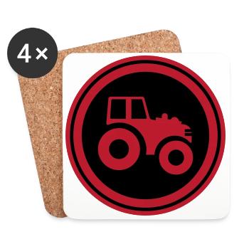 Tractor Symbol - Coasters (set of 4) - white - Front