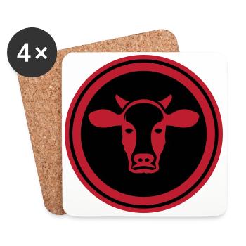 Kuh Kopf Symbol - Untersetzer (4er-Set) - Weiß - Vorne
