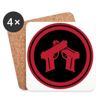 Pistol Symbol - Coasters (set of 4) - white - Front