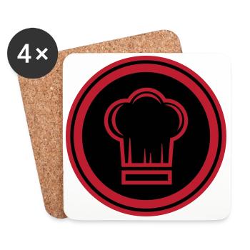 Chef's Hat Chef - Coasters (set of 4) - white - Front