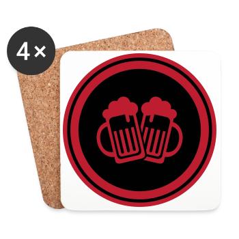 Bierglas Symbol - Untersetzer (4er-Set) - Weiß - Vorne