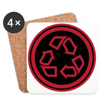 Recycling Symbol - Untersetzer (4er-Set) - Weiß - Vorne
