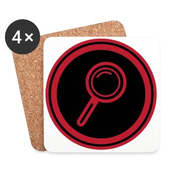 Lupe Symbol - Untersetzer (4er-Set) - Weiß - Vorne