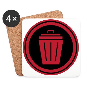 Garbage can icon - Coasters (set of 4) - white - Front