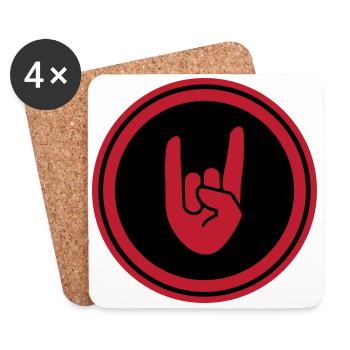 Party Hand Symbol - Untersetzer (4er-Set) - Weiß - Vorne