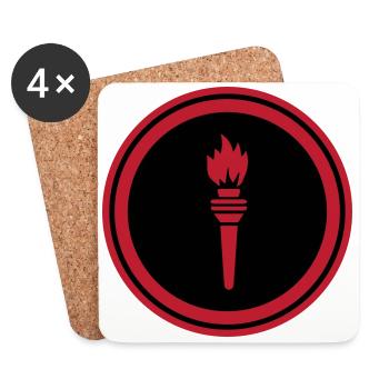 Flame Symbol - Coasters (set of 4) - white - Front
